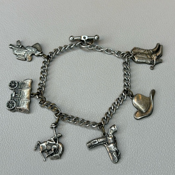 Jewelry - Antique western charm bracelet (not my design) 7” long